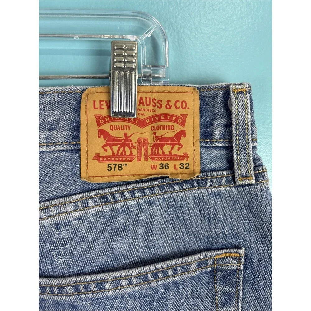 Levi's 578 Baggy Blue Jeans Size 36x32 Wide Leg Skater Streetcore